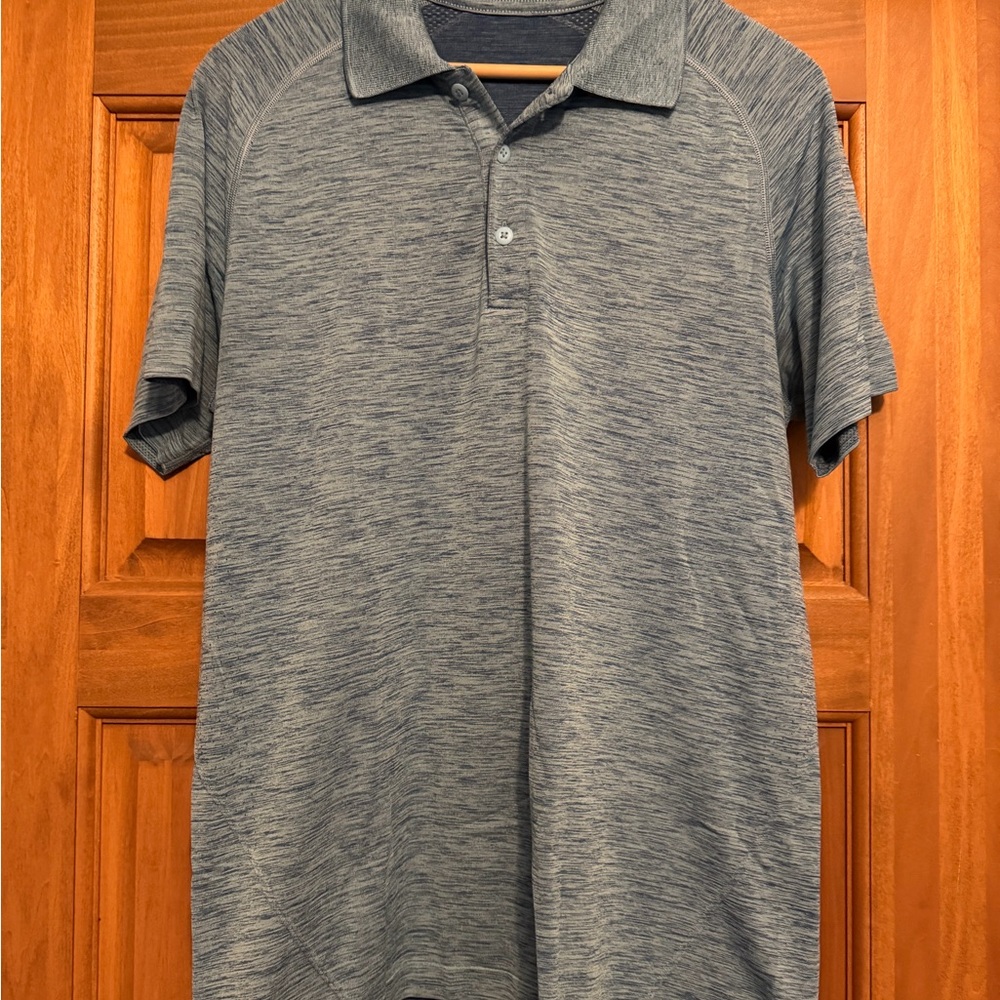 lululemon athletica Heathered Blue Polo Shirt